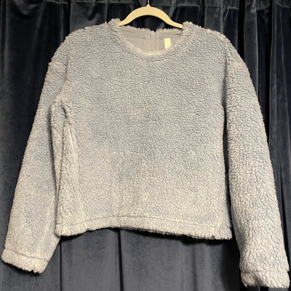 lululemon athletica Sweaters - LULULEMON Wool Blend Whenever Blue Sherpa Pullover